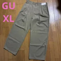 GU ジーユー チノバレルレッグタックパンツ ベージュ XL
