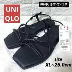 未使用 ユニクロ UNIQLO:C ナローストラップ フラットサンダル ブラック