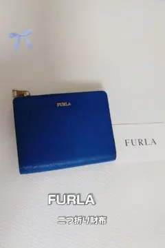 FURLA 二つ折り財布 ブルー