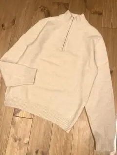 ハーフジップ フリース ニット