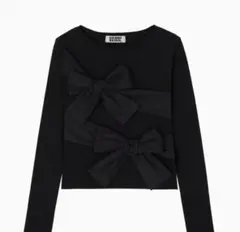 CRANK Double Ribbon Tide Top ブラック⭐︎試着のみ美品