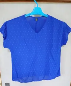 新品・未使用　綺麗なブルーのカットソー（L）