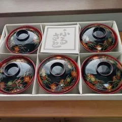 会津塗 吸物椀 沙泥 鶴松蒔絵 10客セット 木箱入り - メルカリ