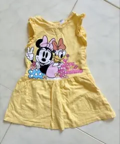 H&M Disney ミニー デイジー ノースリーブ ワンピース 90cm