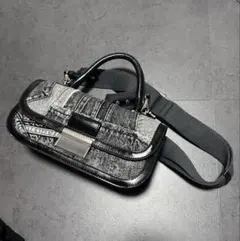 チャールズアンドキース シャーロット パッチワークデニムトップハンドルバッグ