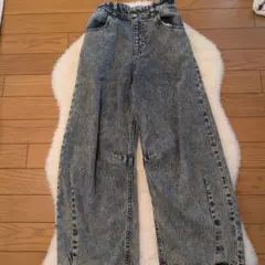 GLOBALWORK　キッズ　 ワイドデニムパンツ 　綿100%　140cmのサムネイル