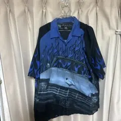 半袖シャツ　ファイヤーパターン