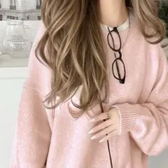 classicalelf ふわもちニット XL ピンク オーバーサイズ