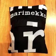 マリメッコ　エコバッグ　ブラック　marimekko ロゴ　黒のサムネイル