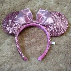 ミニーマウス風ピンクカチューシャ