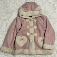 axes femme kids 130 ムートン調コート ピンク ハート