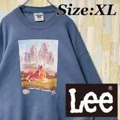 LEE リー アート グラフィック ヘビーウェイト スウェット ブルー