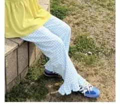 チェックフリルパンツ しまむら ayanoコラボ キッズ