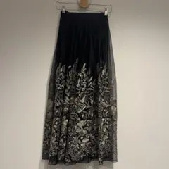 AMERI LULA TULLE EMBROIDERY SKIRT 黒 M 美品 - メルカリ