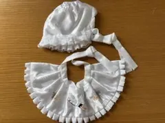 お宮参り用 スタイ よだれかけ 帽子セット　ホワイト
