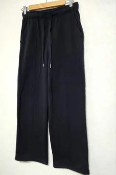 GU　スウェットプルオンパンツ　ワイドパンツ　黒　Mサイズ　裏起毛