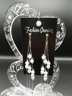 Fashion Jewelry パール調 ロングピアス
