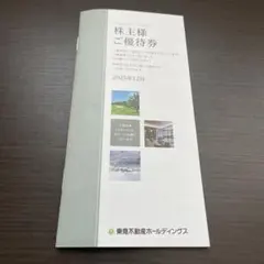 【最新】東急不動産株主優待券　 1000株以上　2026年8月31日まで