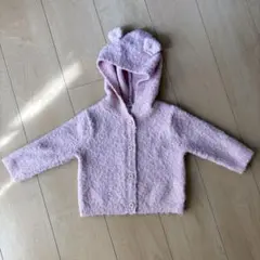 H&M フワフワ フード付きアウター ピンク