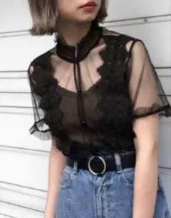ページボーイシースルーブラウス未使用