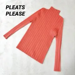 【美品】PLEATS PLEASE プリーツプリーズ　カットソー　長袖　オレンジ PLEATS PLEASE ISSEY MIYAKE - 極美品 プリーツプリーズ