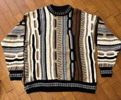 幾何学模様ニットセーター