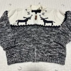 24M(80cm〜90cm)カーターズトナカイ柄ニットジップアップアウター