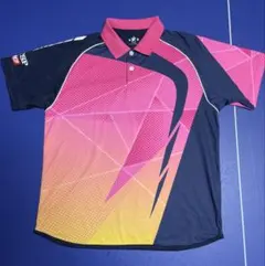 TSP 卓球 ポロシャツ Lサイズ ピンク/ネイビー