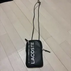 LACOSTE ブラック ショルダーバッグ