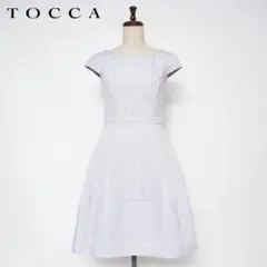 美品 TOCCA 花柄刺繍ワンピース ライトパープル サイズ00*CD1364
