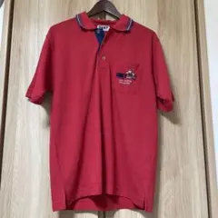 DKNY 赤 ポロシャツ 刺繍ポケット付き