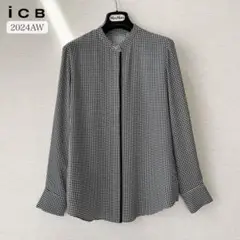 未使用✨iCB 24AW BackSatinAmunzen バンドカラーブラウス