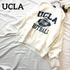 UCLA カレッジロゴ スウェット トレーナー L ホワイト フットボール　綿のサムネイル