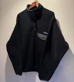 patagonia スナップT フリース M ブラックxグレー パタゴニア