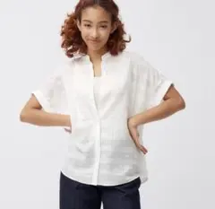 GU シアー チェックシャツ M