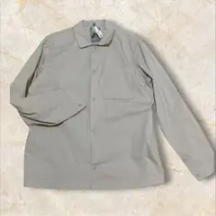 【GAP】シャツジャケット　ワークジャケット　スナップボタン　作業服　グレージュ