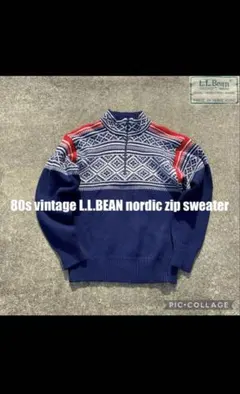 80s vintage L.L.BEAN nordic zip sweaterのサムネイル