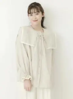 サマンサモスモス　sm2 ゆべし ブラウス　襟付き