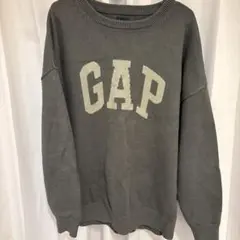GAP ロゴ クルーネック ニット グレー M