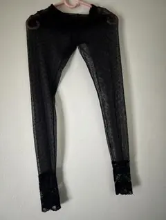 シースルードットレギンス ブラック