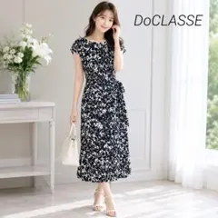 DoCLASSE★　ドゥクラッセ　ワンピース　ウエストリボン　モノトーン　上品のサムネイル
