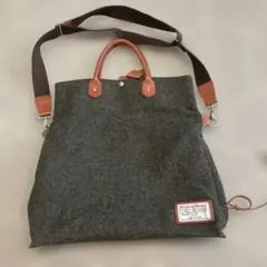 Harris Tweed ウールトートバッグ ダークグリーンのサムネイル
