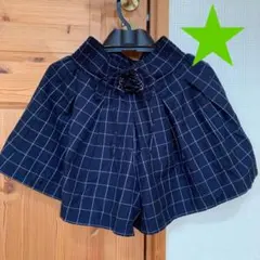 Honeys ショートパンツ  キュロット　チェック　紺　量産型　レースアップ