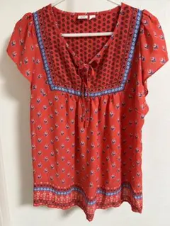 GAP 赤花柄チュニック Mサイズ 半袖