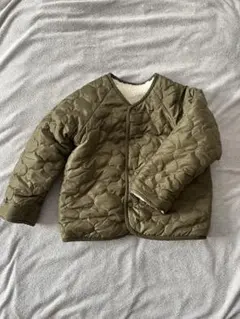 オリーブキルティング＆アイボリーボアジャケット　リバーシブル