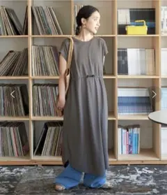 【新品タグ付き】ハニカムウエストドローコードワンピース 半袖 Mサイズ