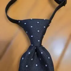 ワンタッチネクタイ 黒 ドット柄 子供用 フォーマル