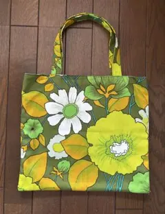 ハンドメイド　花柄ぺたんこバッグ
