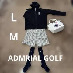 ADMRIAL GOLFフード付き黒ジャケットLとボーダーショートパンツM