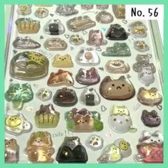 【56】 ボンボンドロップシール ３Ｄ ボンドロ シール 箔押し ねこ×食べ物